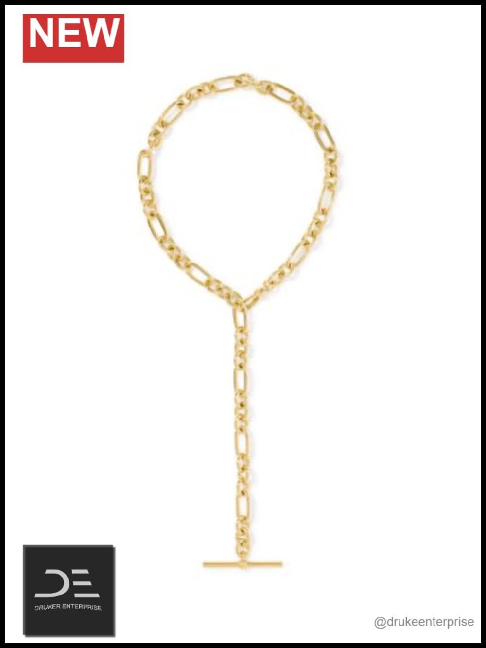 Kendra Scott Embry Link and Chain Necklace 20" Gold Plated T-Bar Closure